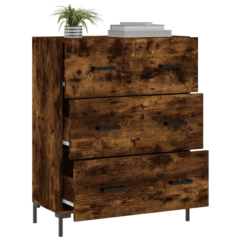 Credenza Rovere Fumo 69,5x34x90 cm in Legno Multistrato 827857
