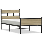 Letto singolo | Letto per adulti | Giroletto senza Materasso Rovere Sonoma 75x190 cm in Truciolato