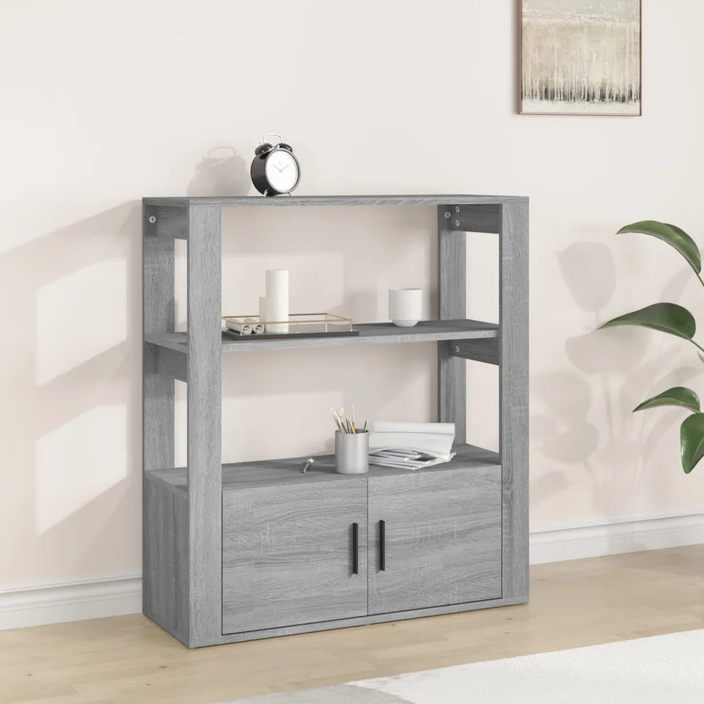 Credenza Grigio Sonoma 80x30x90 cm in Legno Multistrato 819466