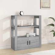 Credenza Grigio Sonoma 80x30x90 cm in Legno Multistrato 819466