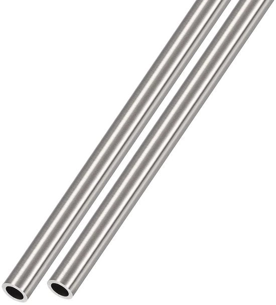 Set di tubi in acciaio inossidabile 6mm di diametro esterno x 1mm di diametro interno x 300mm di lunghezza - Lotto da 2 per mobili e giardino