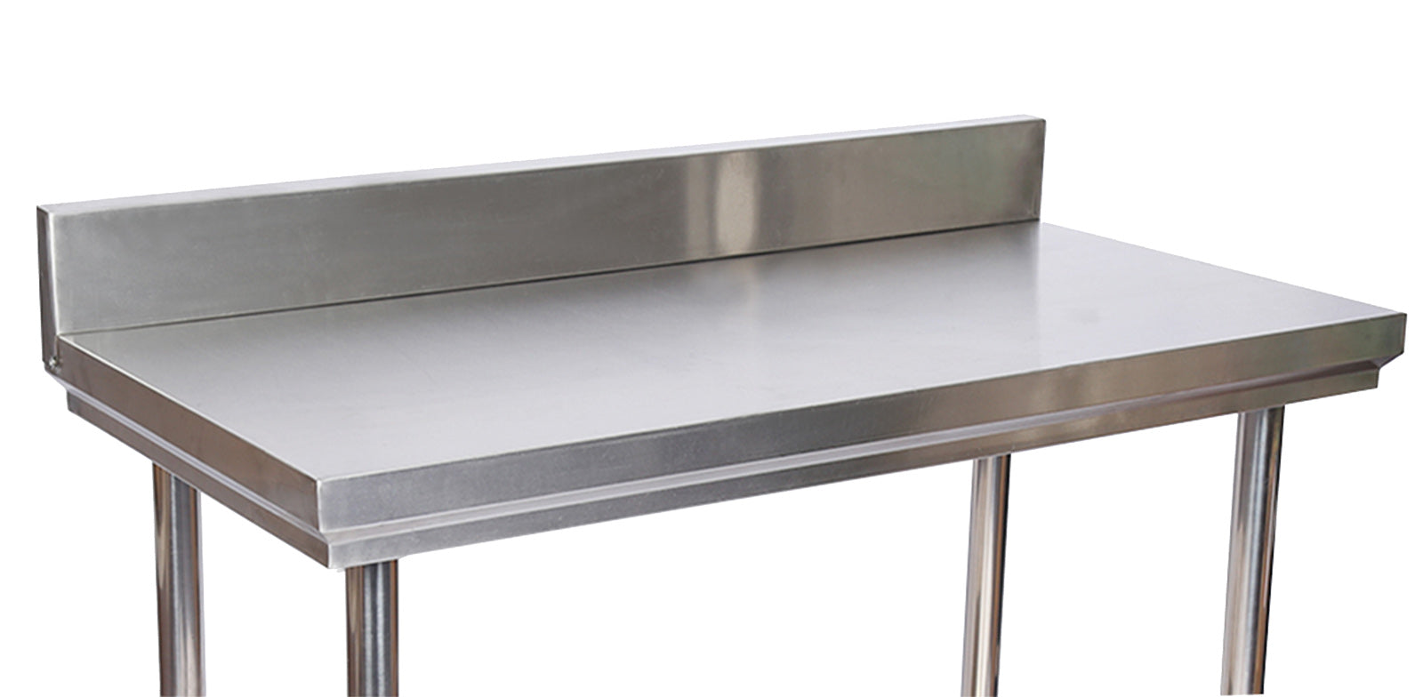 Tavolo da lavoro in acciaio inox 100 x 60 x 85 cm con alzatina e ripiano inferiore
