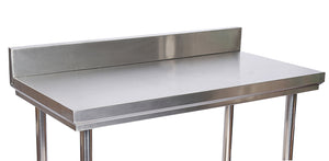 Tavolo da lavoro in acciaio inox 100 x 60 x 85 cm con alzatina e ripiano inferiore