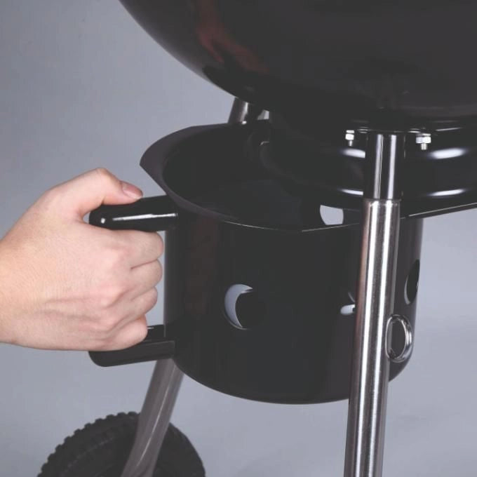 Sandrigarden SG 57K Barbecue a Carbone Sferico diametro 57 cm griglia 53 cm gambe acciaio inox coperchio termometro colore Nero