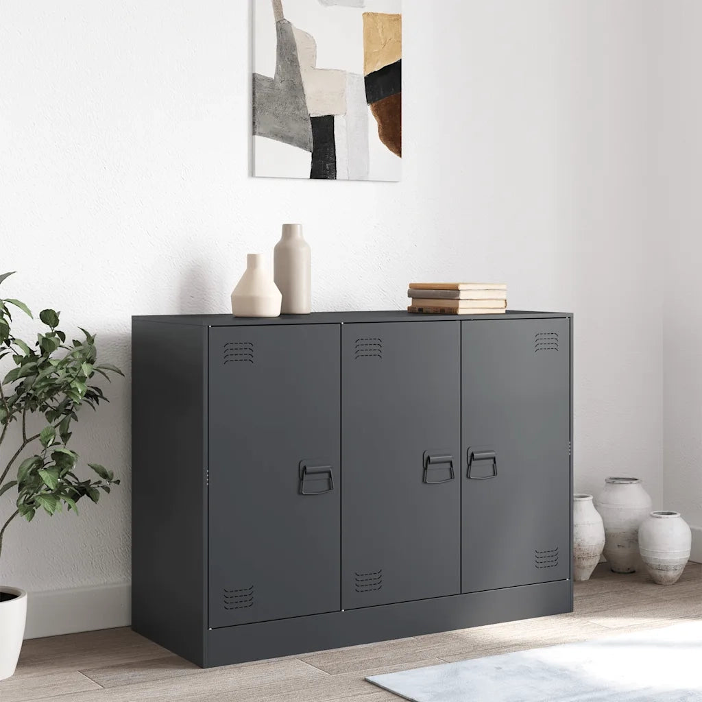 Credenza-Buffet-Armadio da cucina Antracite 99x39x73 cm in Acciaio 550949