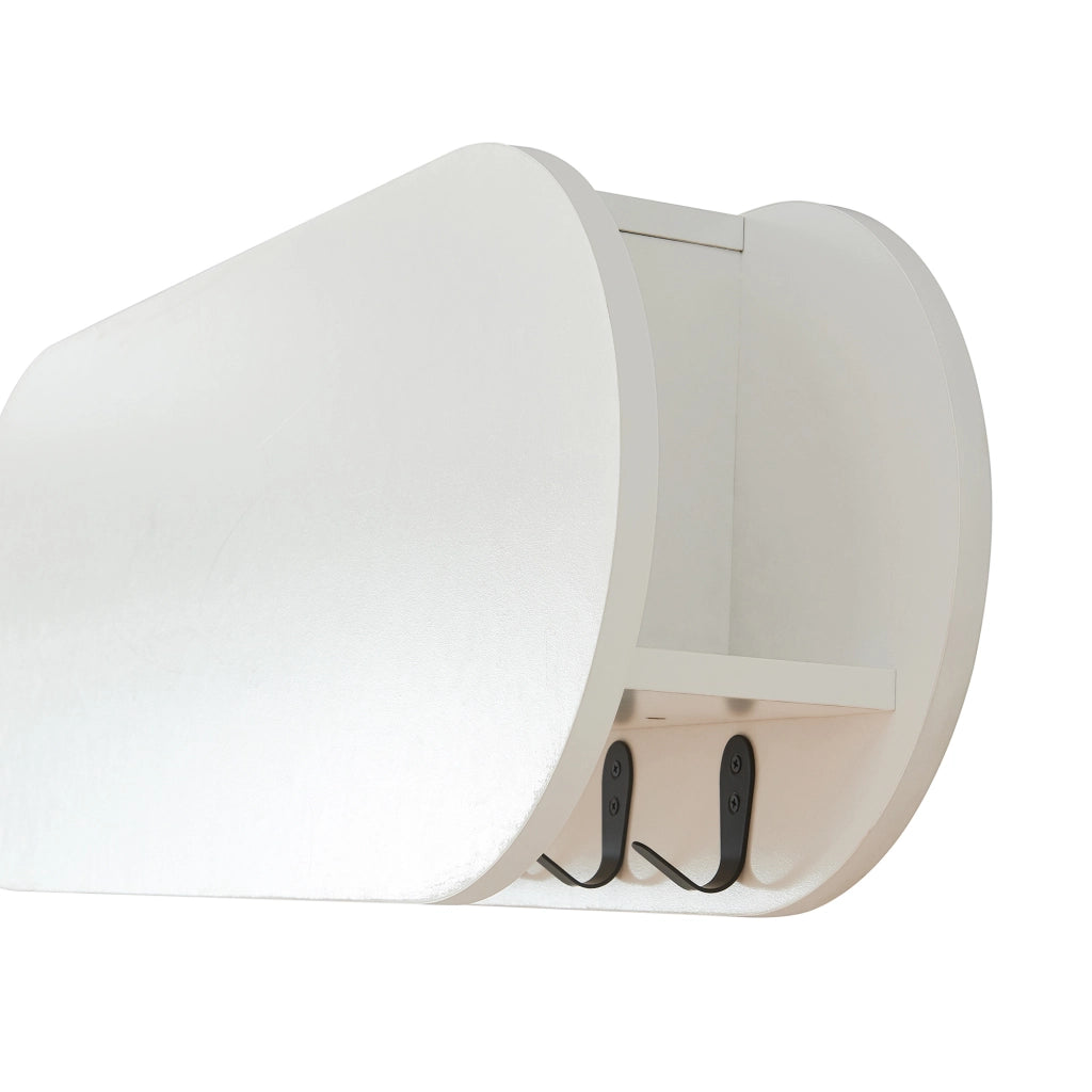 Appendiabiti da Parete Vilkön con Anta a Ribalta e Ganci 80 x 16 x 30 cm - Bianco [en.casa]