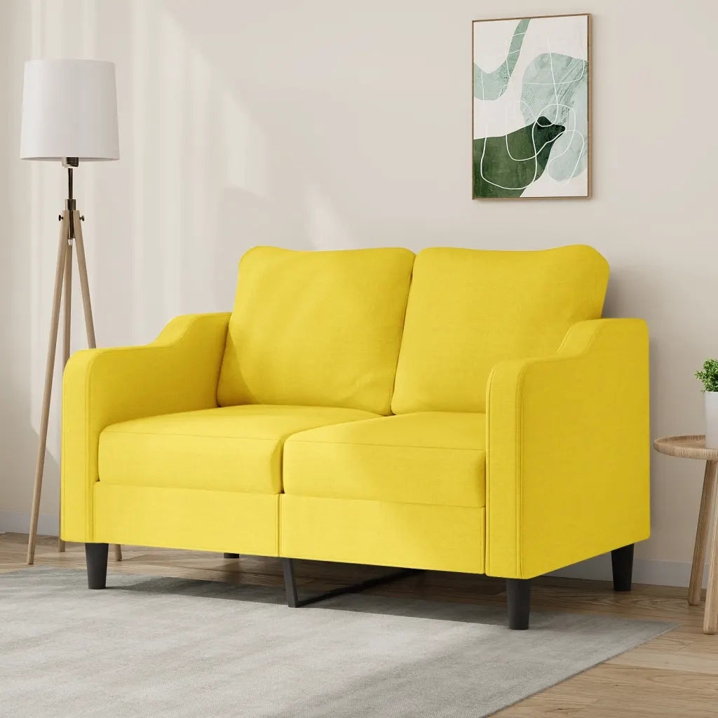 Divano a 2 Posti-Sofa 2 Posti Giallo Chiaro 120 cm in Tessuto 735957