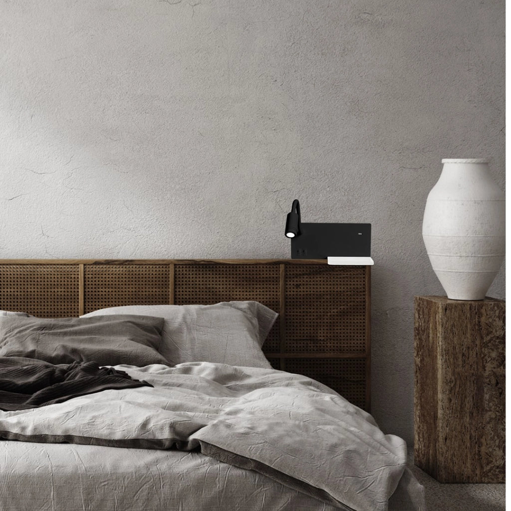 Applique LED con mensola SHELF 5W nera USB ML6344 Milagro