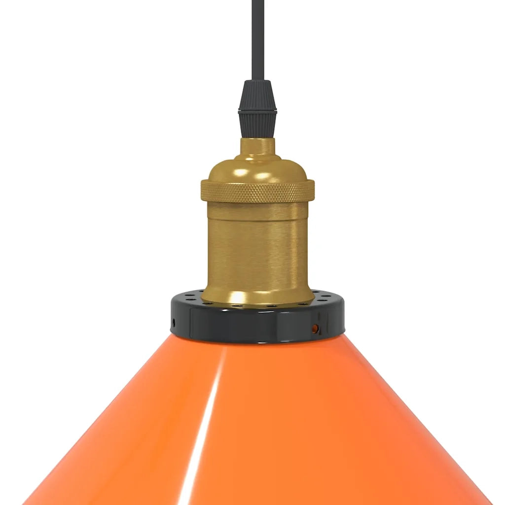Lampada Sospensione Regolabile E27 Arancio Lucido ?22cm Metallo CFW7483967