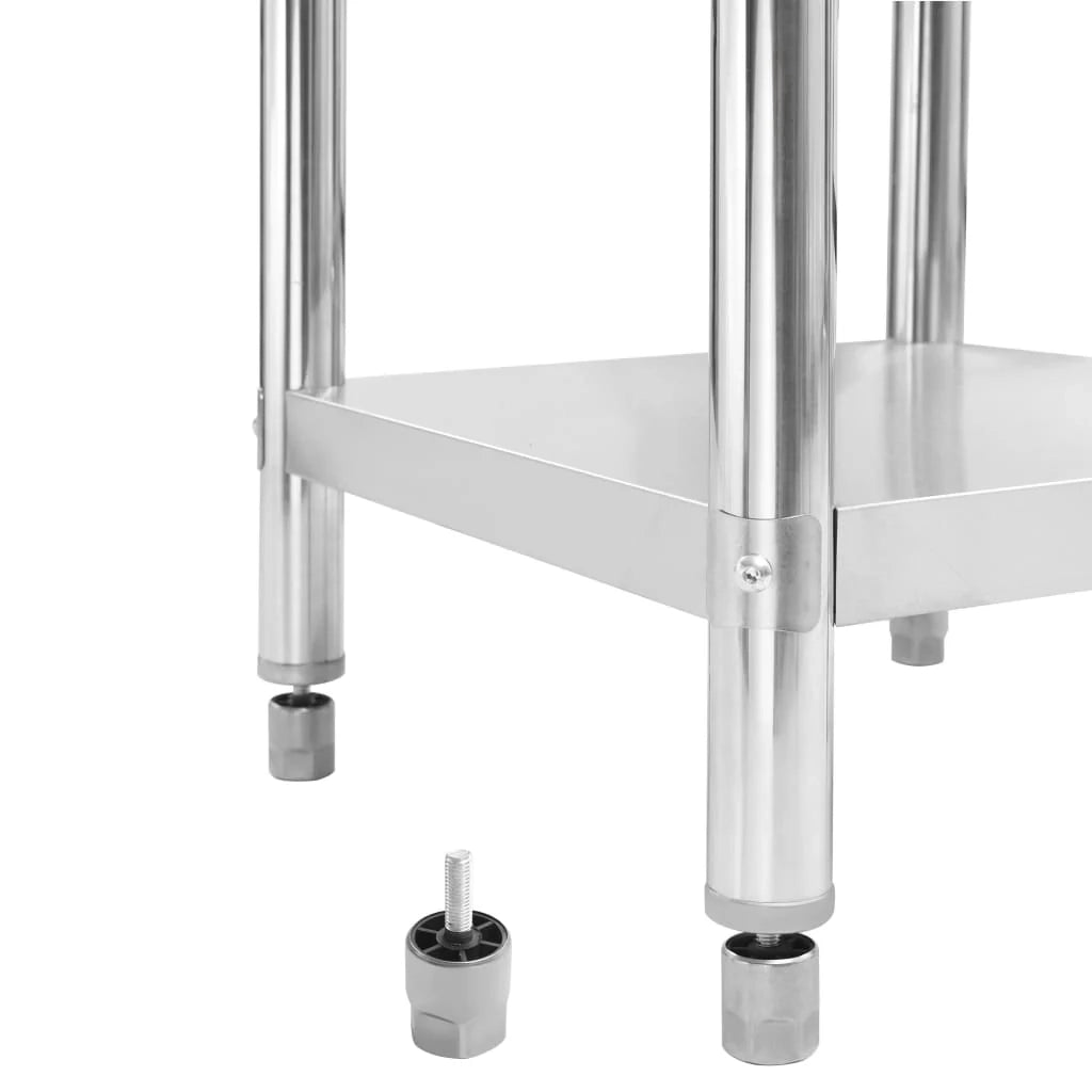 Tavolo da lavoro da cucina 80 x 60 x 85 cm acciaio inox 02_0001906