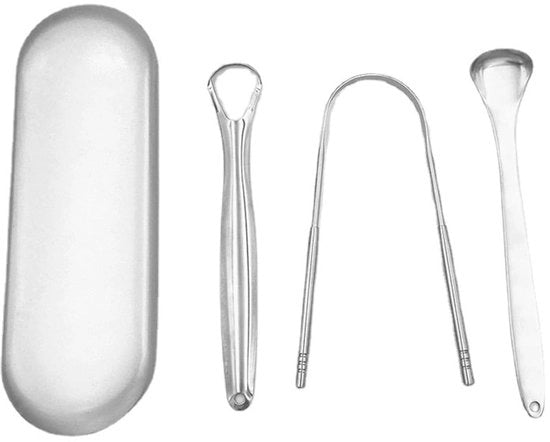 Set di Spazzolini Professionale in Acciaio Inossidabile - 3 Pezzi - Ottima Igiene Orale - Pulizia Facile - Certificato FDA - Spazzolino per Denti