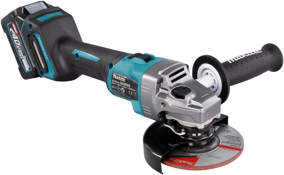 GA005GM201 - Smerigliatrice angolare 125 mm Brushless XGT + 2 batterie 40 Vmax 4 Ah Li-ION BL4040 + caricatore DC40RA + cofanetto Makpac