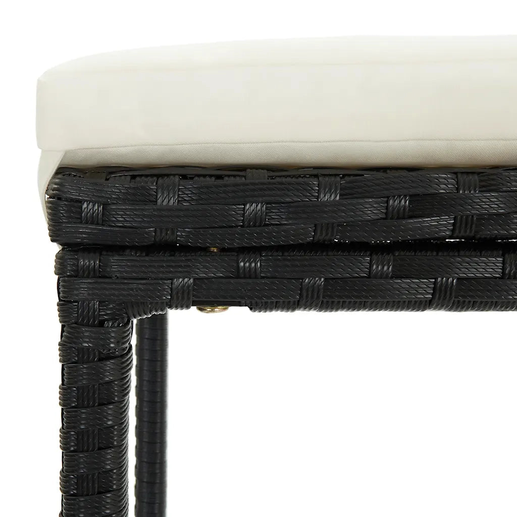 Set Bar da Giardino 5 pz | Set Salotto da Giardino con Cuscini Polyrattan Nero