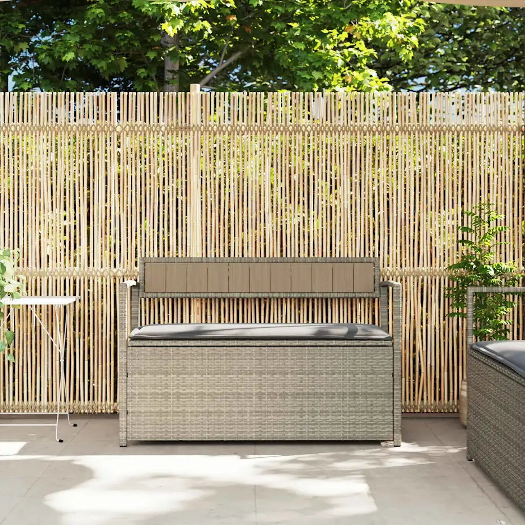 Panca Portaoggetti da Giardino con Cuscino-Sgabello-Panca con Contenitore in Polyrattan 927787
