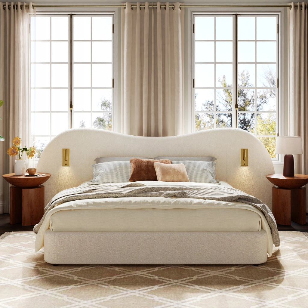 Letto imbottito 180x200 - Xylo - Idraulico bianco
