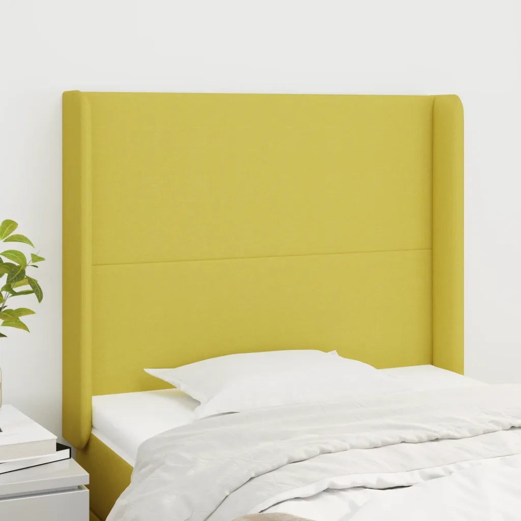 Testiera ad Orecchio Verde 103x16x118/128 cm in Tessuto
