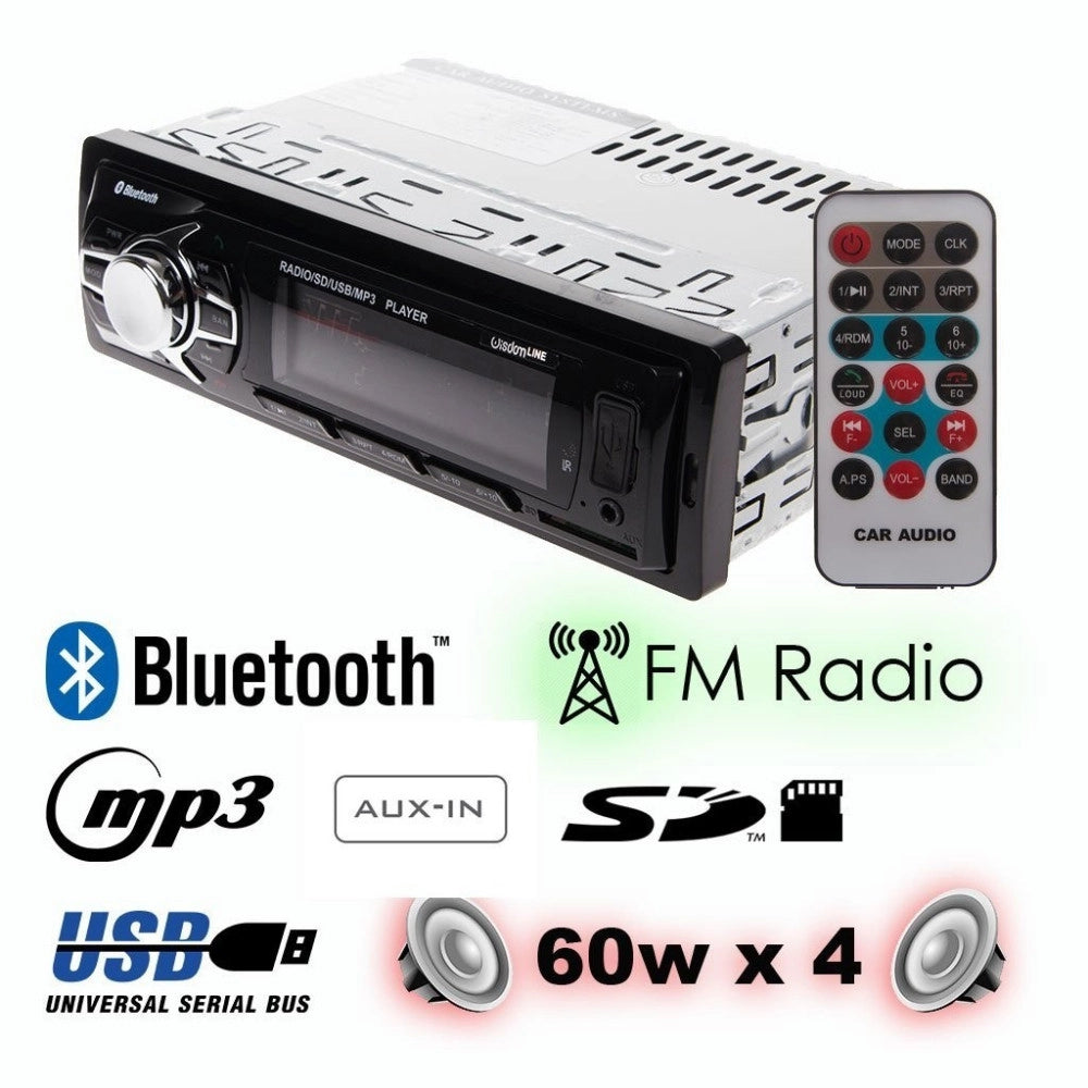Trade Shop - Stereo Auto Autoradio Cd Dvd Mp3 Mp4 Sd Usb Aux In 60wx4 Frontalino Estraibile -