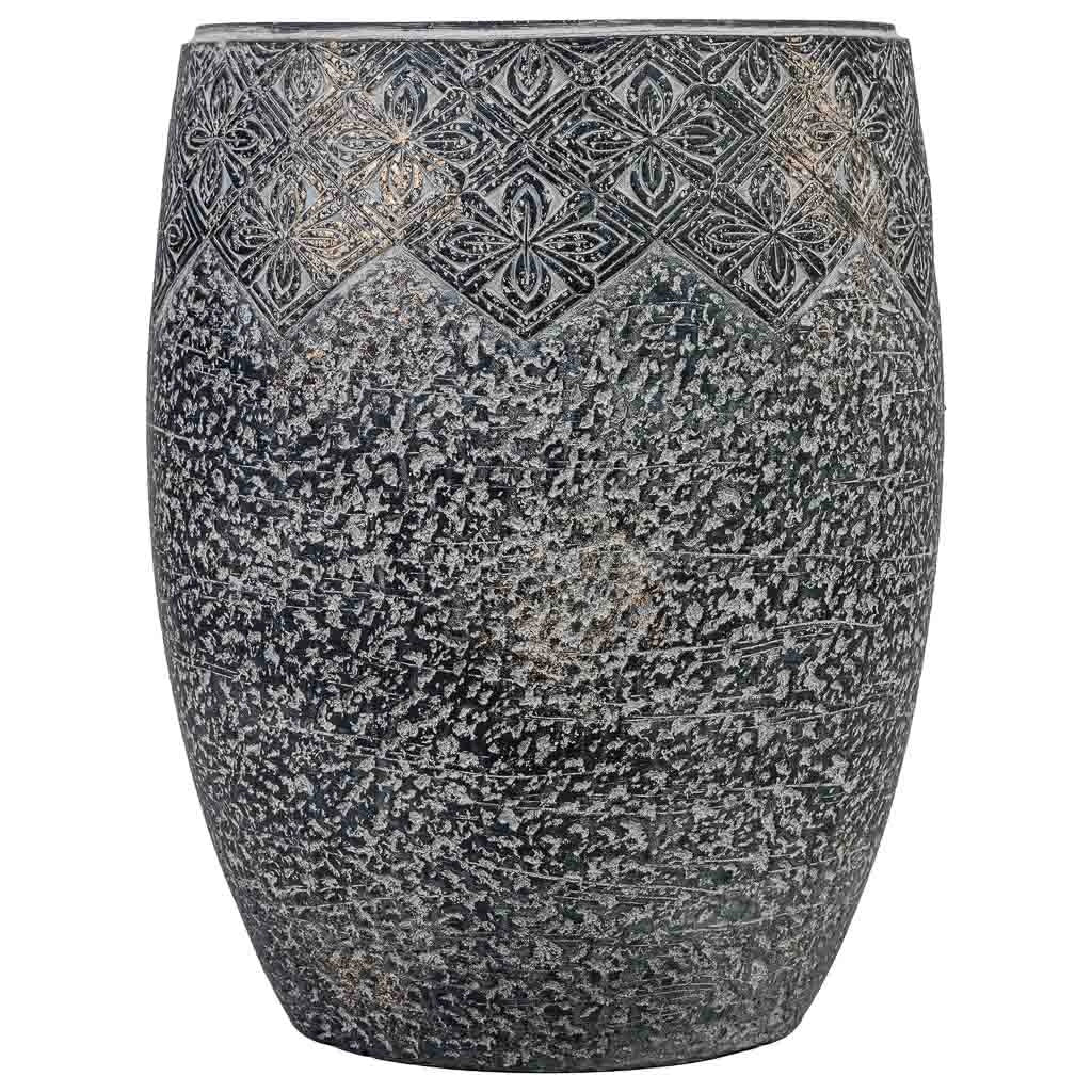 Vaso in fibra di vetro grigio 32x32x39,5 cm