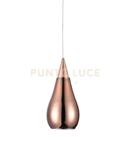 SOSPESI-LED R Sospensione 1 luce a led 12W 3000k colore rame senza base d.10cm h23cm