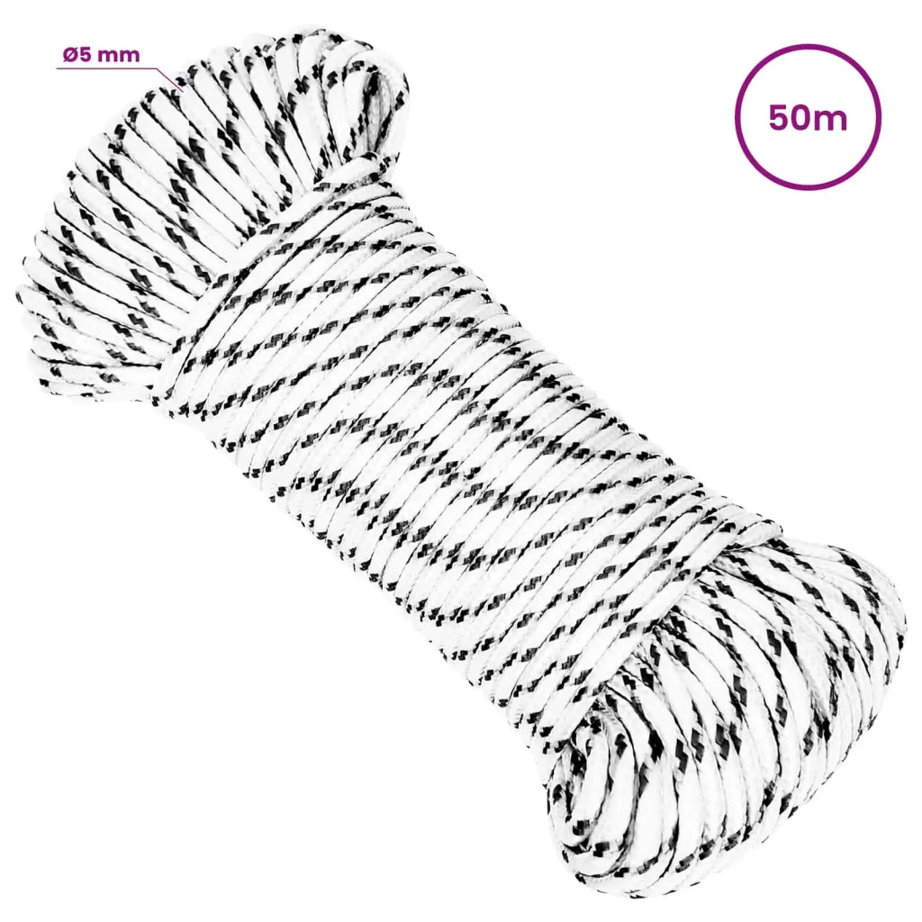 Corda multiuso 5 mm 50 m Bianco Poliestere 3473495