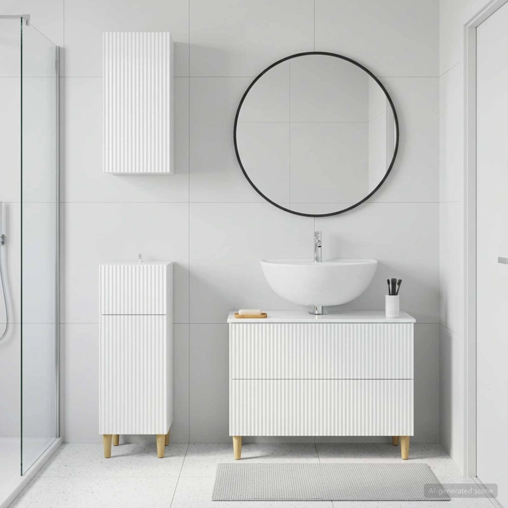 Set di armadietti da bagno in 3 pezzi ARNHEM Bianco Lucido 3417769