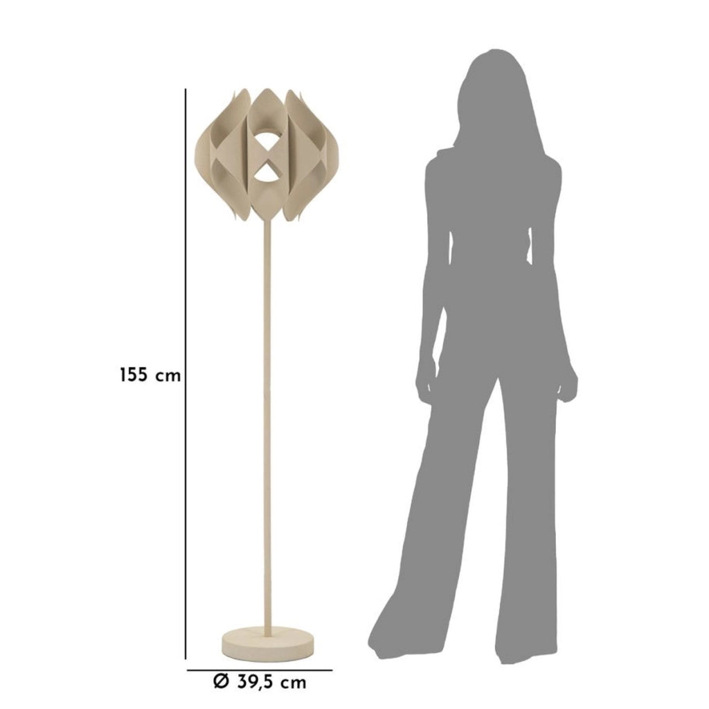 Lampada da Terra VKH764, Beige, Metallo, 39,5x39,5x155 cm