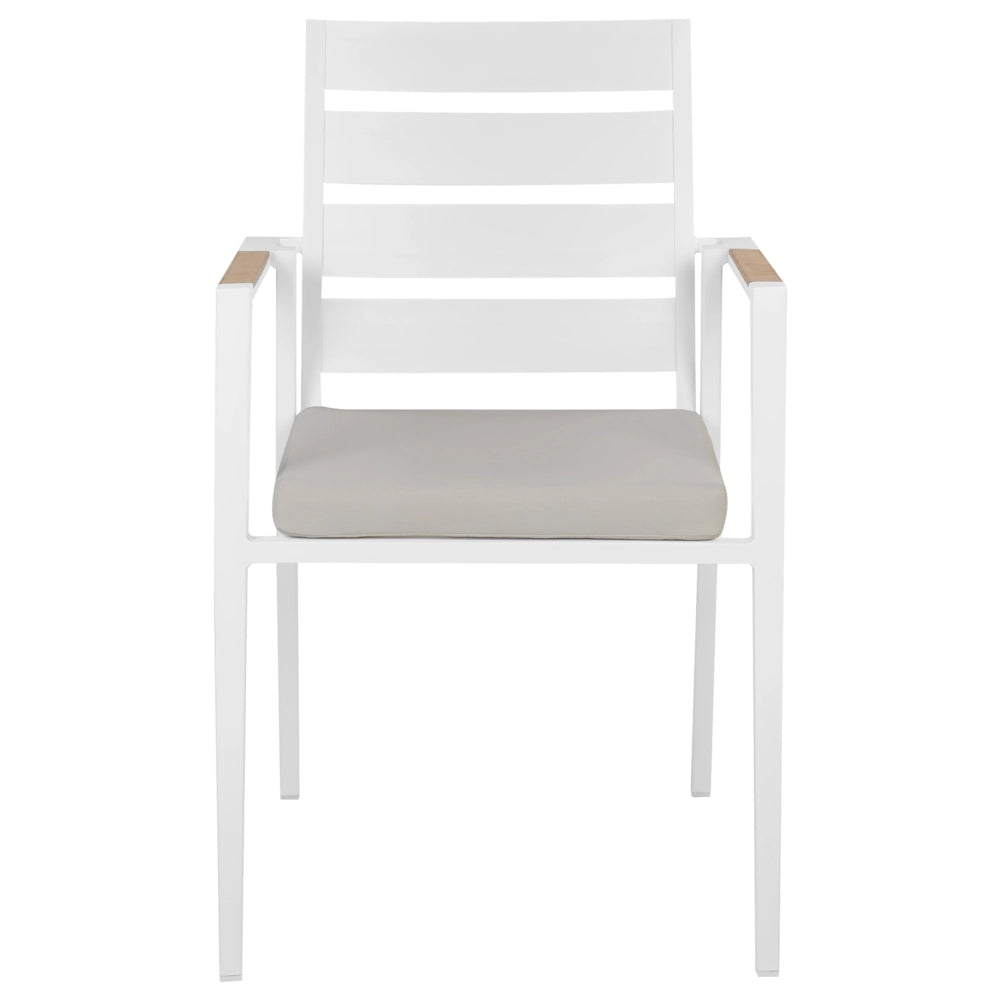 Set da pranzo da giardino a 4 posti con tavolo in alluminio e piano grigio con sedie con cuscini giardino terrazzo elegante
