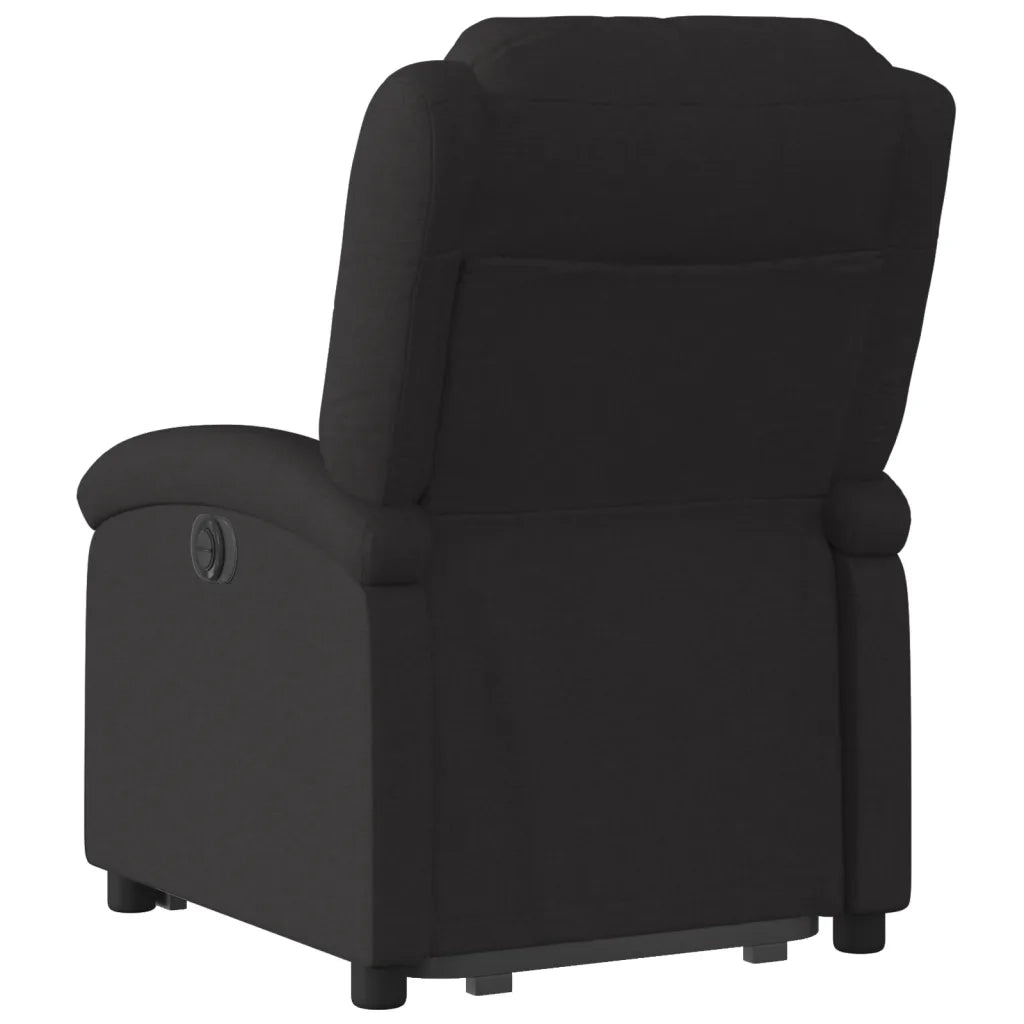Poltrona Alzapersona Reclinabile Nera in Tessuto 3204166