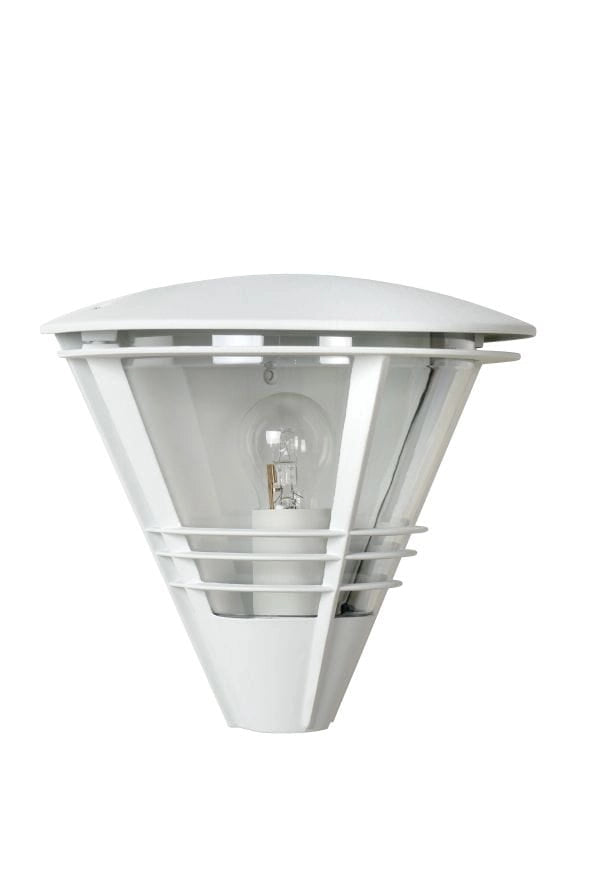 Applique esterna Lucide Livia E27 IP44 bianca in alluminio