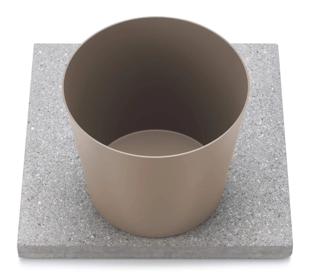 Base con Vaschetta per Fontane con Ghiera Piccola 40x40x5 cm in Cemento Belfer 42/BSE/4 Tortora