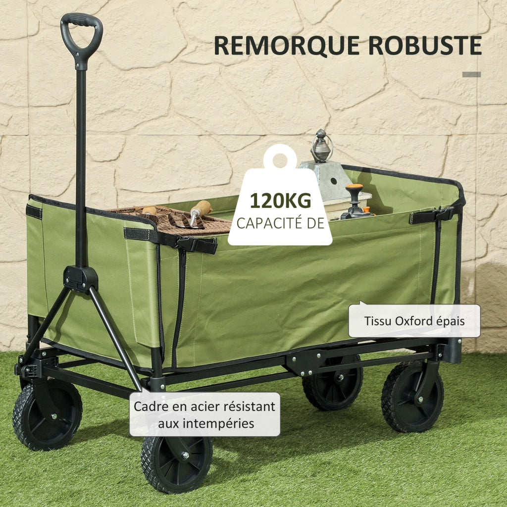Carrello da giardino pieghevole ¨C Zephmum ¨C Nero 90x50x60 cm