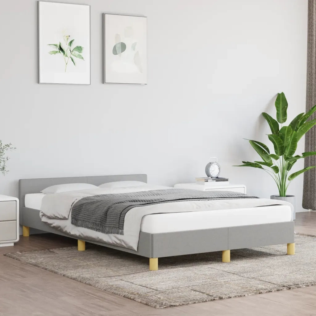 Giroletto senza Materasso Grigio Chiaro 120x190 cm in Tessuto