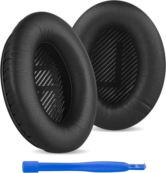 Orecchini sostitutivi in pelle proteica/nero per cuffie - Orecchini comodi - Accessori cuffie isolanti acustici