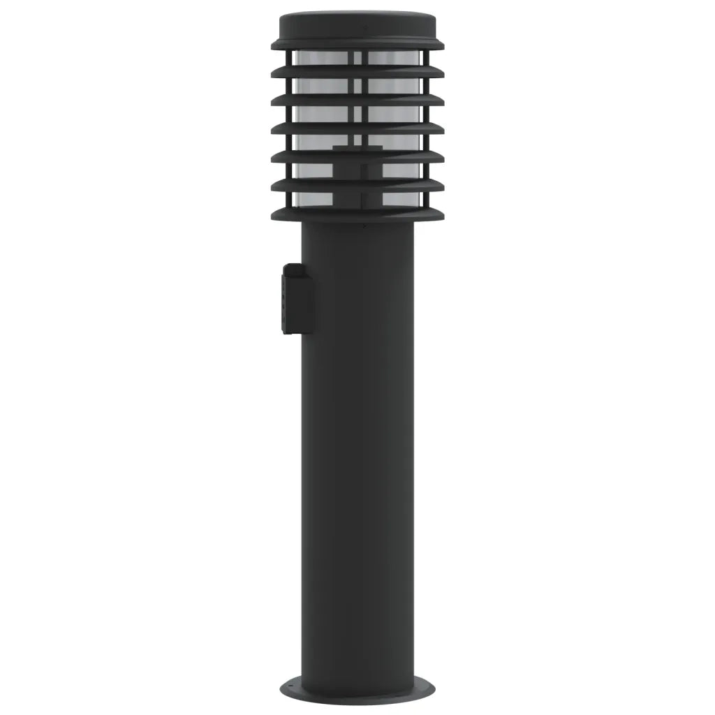Lampade da Terra per Esterni con Presa 3 pz Nere 60 cm Acciaio 4006378
