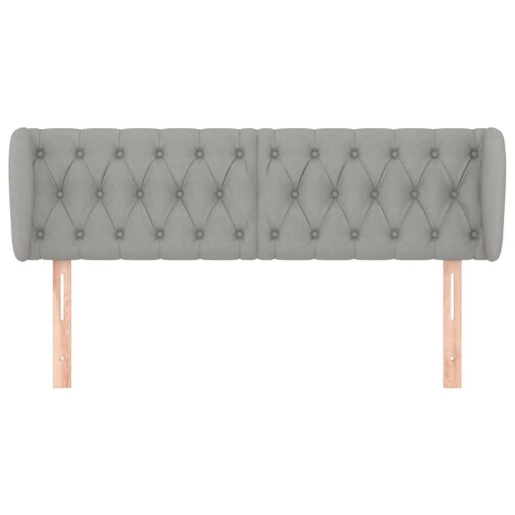 Testiera | Testata ad Orecchio Grigio Chiaro 147x23x78/88 cm in Tessuto