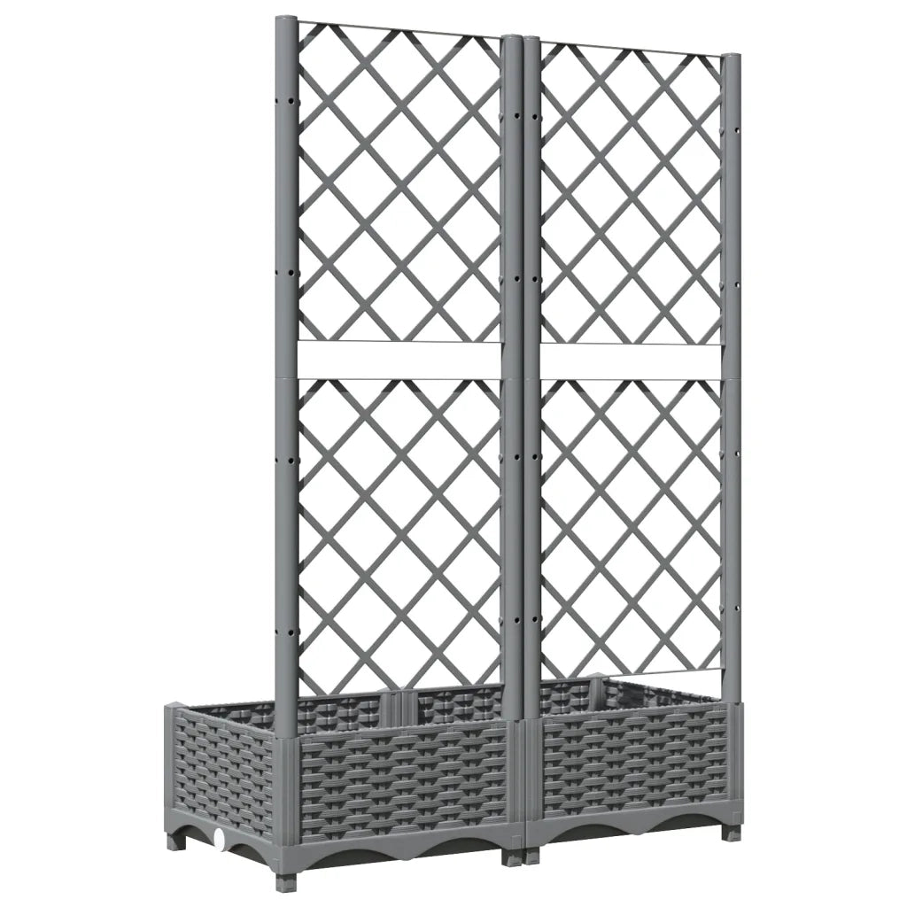 Fioriera | Cassetta per fiori | Vaso da Giardino e Graticcio Grigio Chiaro 80x40x121,5cm PP