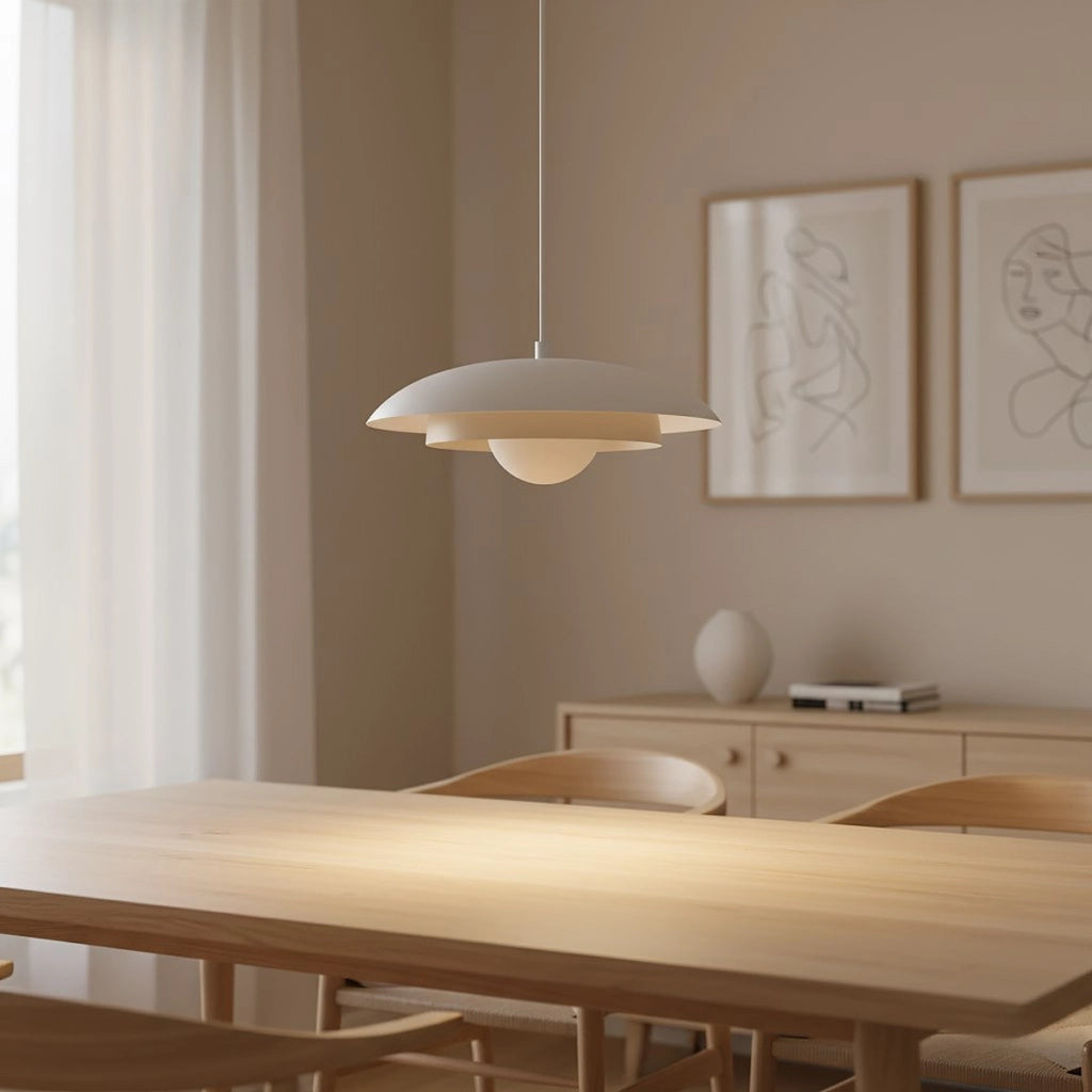 Lampada a sospensione SKIN in acciaio bianco e dettagli moka