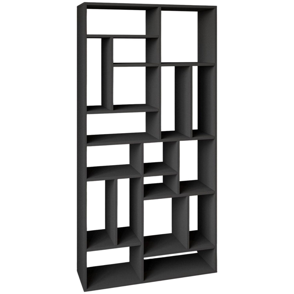 Libreria in legno "Nicola" - 90 x 30 x 180 cm - Grigio antracite