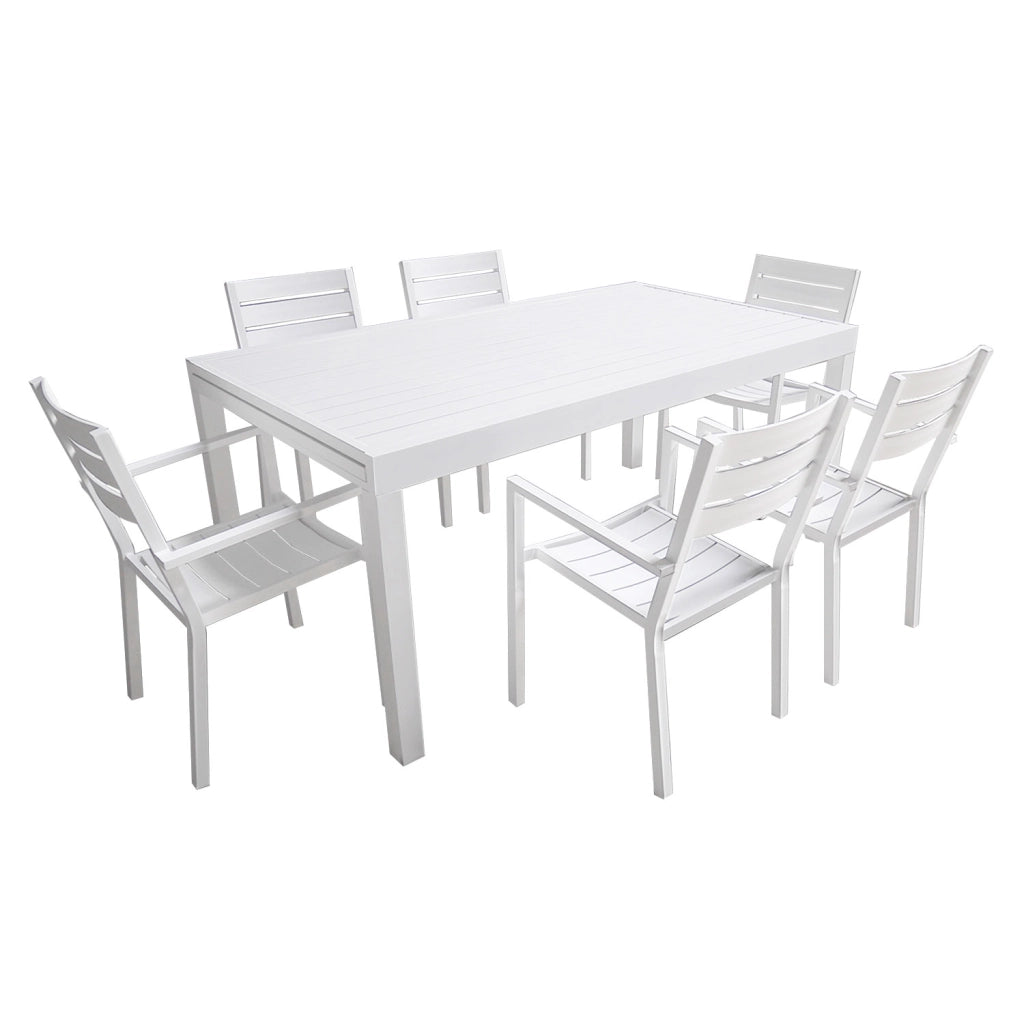 VENEZIASet di mobili da giardino estensibili in alluminio 180/300 - bianco