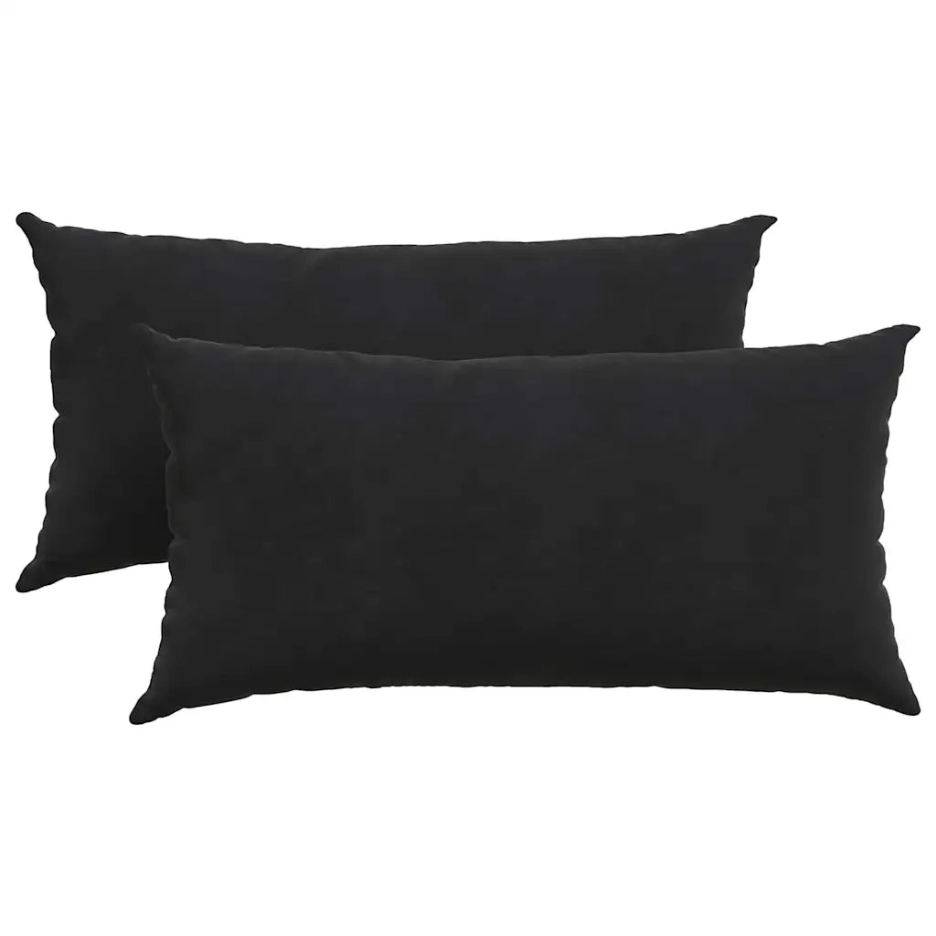 Cuscini da Divano 2 pz-Set di 2 Cuscini per Sofa Nero 80 x 40 cm Tessuto in Cords
