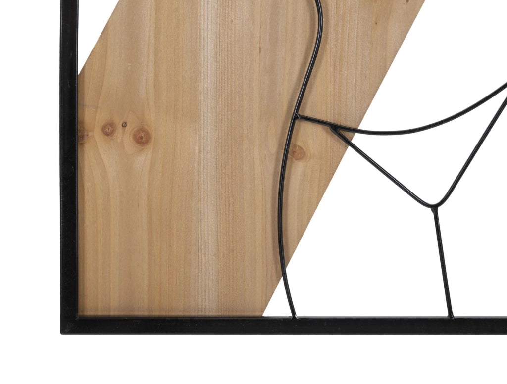 Pannello da Muro Strip Ferro e Wood 50x2x90 cm in Ferro e MDF Nero e Marrone