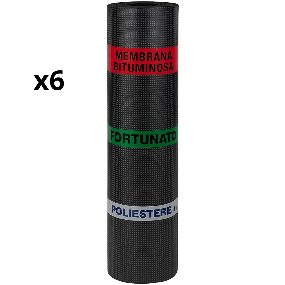 Guaina bituminosa poliestere 4 mm impermeabilizzante casasciutta 6 rotoli 1x10 m