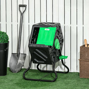 Composter da giardino 65 L in plastica, rotazione 360°, nero, 60x49x77 cm