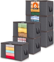 Tas di Stoccaggio per Abbigliamento, Borse di Stoccaggio per Abbigliamento, Coperte, Letti a Letto, Contenitore di Stoccaggio di Abbigliamento pieghevole con Maniglia Rafforzata, Chiusura a Cerniera Robusta, Finestra di Visuale, 60L