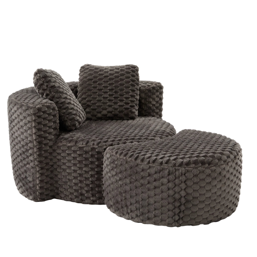 Poltrona Letto con Poggiapiedi Relax ¨C Xylo ¨C Grigio Scuro, 130x115x103 cm