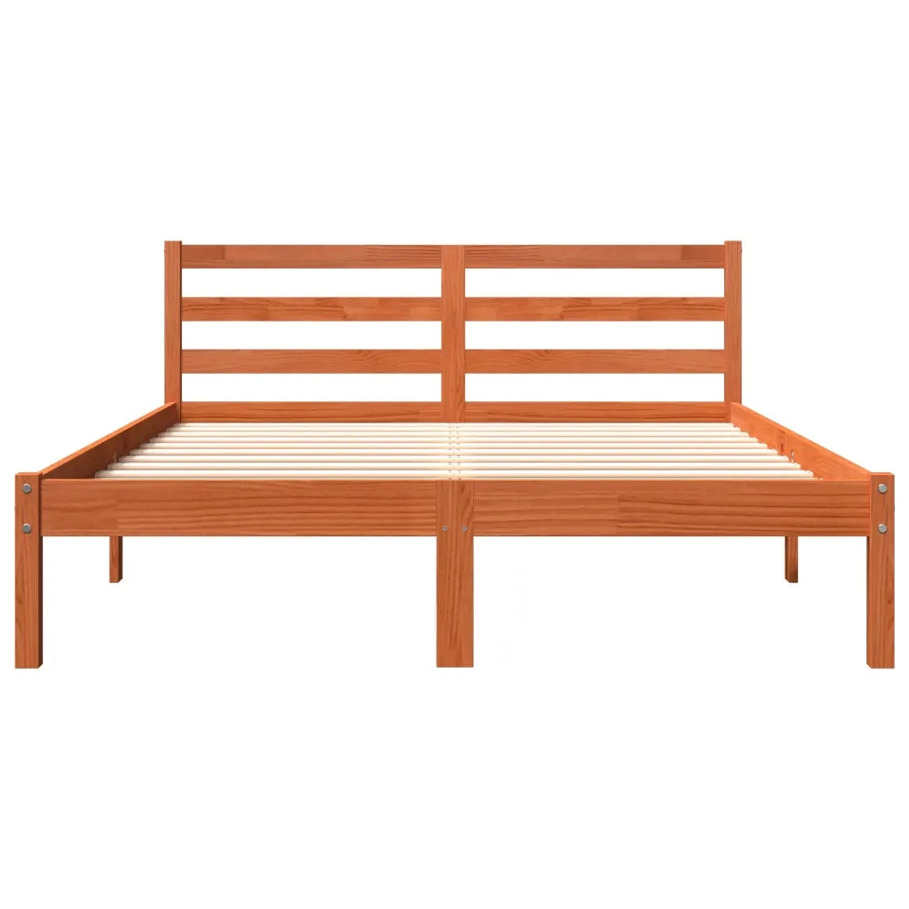 Letto senza Materasso Marrone Cera 120x190 cm in Legno di Pino 844139