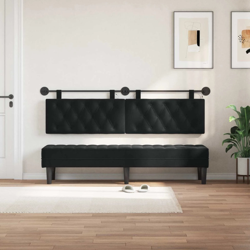Testiera | Testata sospesa Con luce LED Nero Velluto