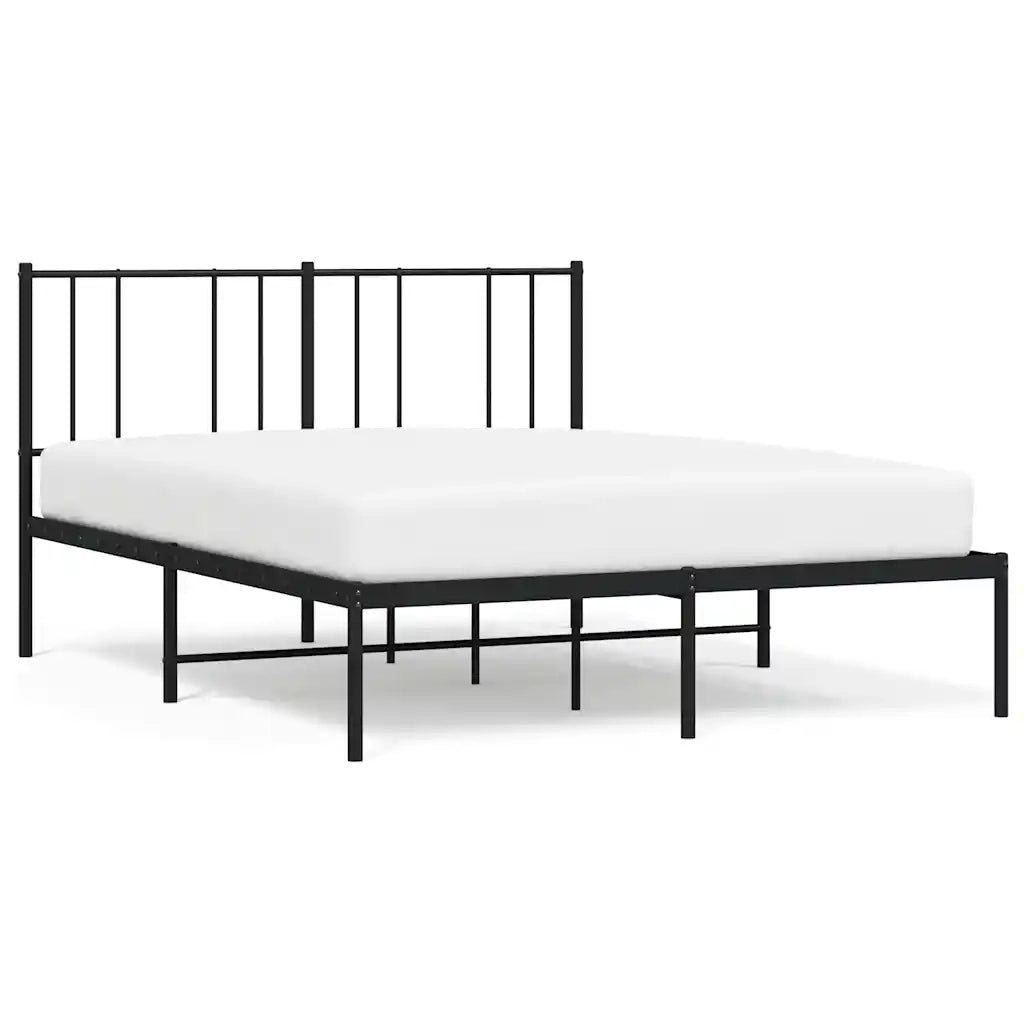 Giroletto con Testiera in Metallo Nero 140x190 cm 352480