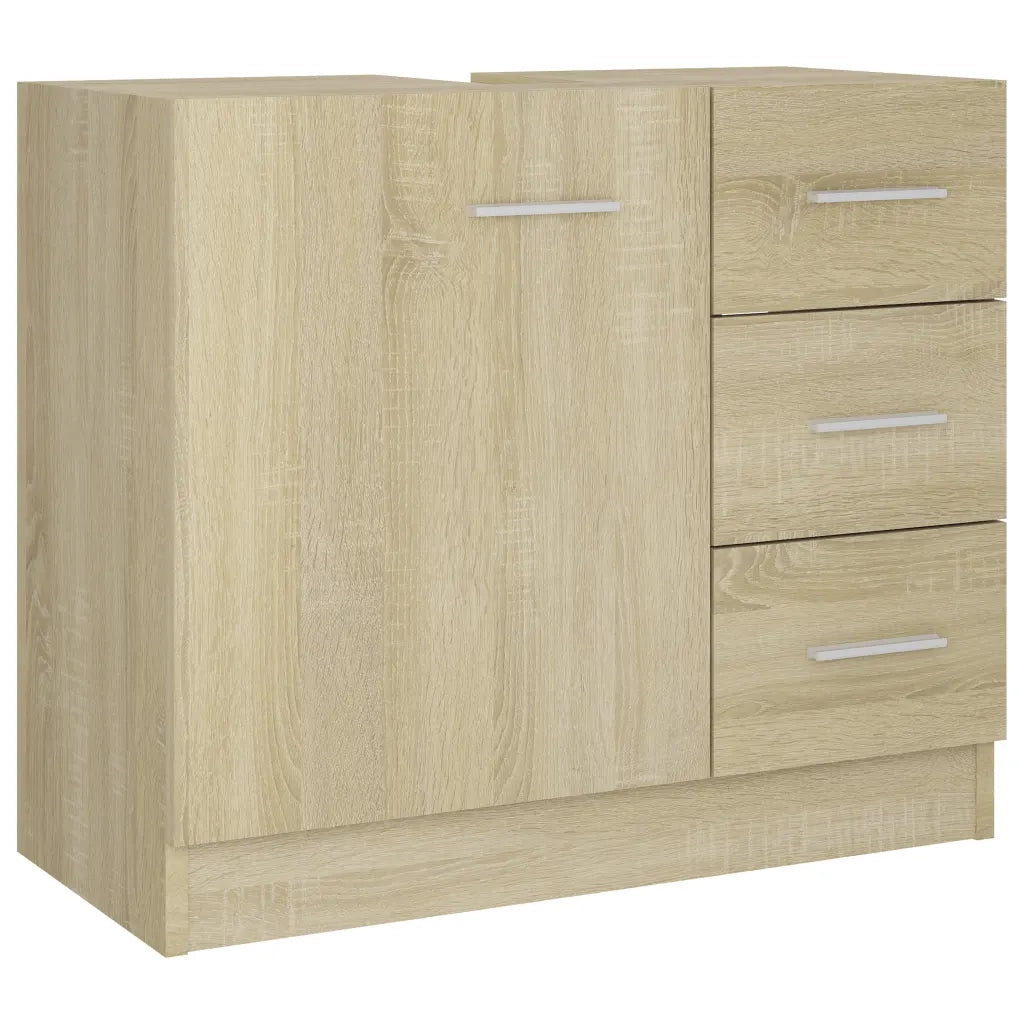 Mobile Sottolavabo-Armadietto da bagno Rovere Sonoma 63x30x54 cm Legno Multistrato