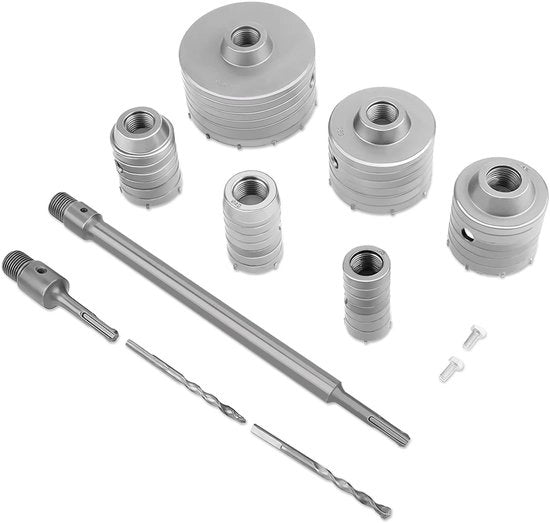 Set di punteruoli TCT con asta SDS Plus per fori puliti in calcestruzzo pietra e blocchi